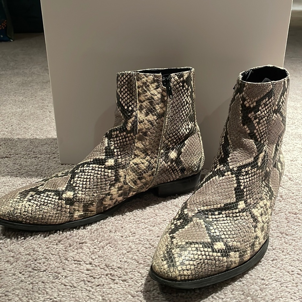 Steven Madden faux Python boots